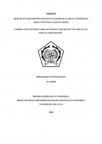 Image of HUBUNGAN PARAMETER GETARAN TANAH DENGAN SKALA INTENSITAS MMI UNTUK WILAYAH SULAWESI