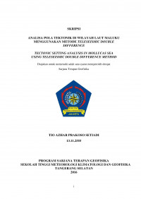 Image of ANALISA POLA TEKTONIK DI WILAYAH LAUT MALUKU MENGGUNAKAN METODE TELESEISMIC DOUBLE DIFFERENCE