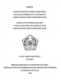 Image of Rancang Bangun Modul Praktikum Instalasi Listrik Satu Fasa Dengan Earth Leakage Circuit Breaker (ELCB)