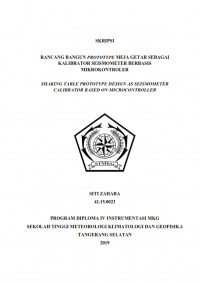 Image of RANCANG BANGUN PROTOTYPE MEJA GETAR SEBAGAI KALIBRATOR SEISMOMETER BERBASIS MIKROKONTROLER