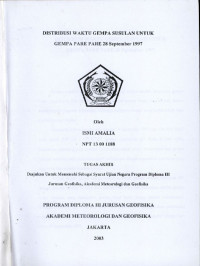 Image of Distribusi Waktu Gempa Susulan Untuk Gempa Pare Pare 28 September 1997