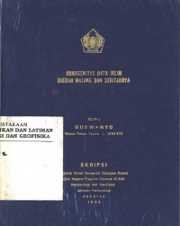 Image of Homogenitas Data Iklim Daerah malang dan Sekitarnya