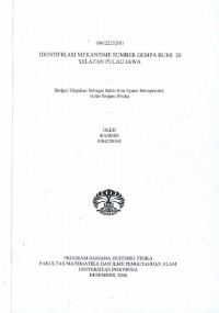 Image of Identifikasi Mekanisme Sumber Gempa Bumi Di Selatan Pulau Jawa