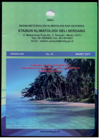 Image of BULETIN ANALISA HUJAN JANUARI 2017 PRAKIRAAN HUJAN MARET, APRIL DAN MEI 2017 SUMATRA UTARA TAHUN XVII NO 3 MARET 2017