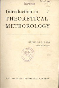 Image of Introduction to Theoretical Meteorology