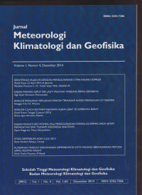 Image of JURNAL METEOROLOGI KLIMATOLOGI DAN GEOFISIKA VOLUME4,NOMOR 3,NOPEMBER 2017