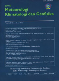 Image of JURNAL METEOROLOGI KLIMATOLOGI DAN GEOFISIKA VOLUME 3, NOMOR 2, JULI 2016
