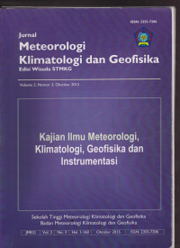 Image of JURNAL METEOROLOGI KLIMATOLOGI DAN GEOFISIKA VOL 2 NO 3 OKTOBER 2015