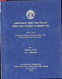 Image of Karakteristik Gempa Bumi Susulan Gempa Bumi Sukabumi 10 Februari 1982