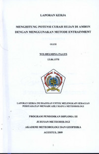 Image of Menghitung Potensi Curah Hujan Di Ambon Menggunakan Metode Entrainment