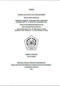Image of JURNAL KAJIAN GANGGUAN CUACA 
PADA KEJADIANHUJAN LEBAT DI BATAM
(STUDI KASUS TANGGAL 19 DESEMBER 2014)