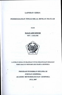 Image of Pemrograman Tinggi Hilal Dengan Matlab