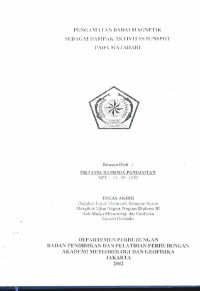 Image of Pengamatan Badai Magnetik Sebagai Dampak Aktivitas Sunspot pada Matahari