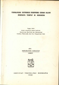 Image of Peninjauan Distribusi Frekwensi Curah Hujan Beberapa Tempat di Indonesia