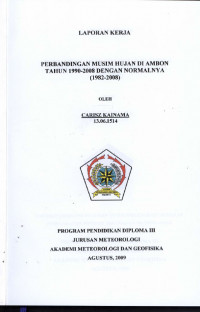 Image of Perbandingan Musim Hujan di Ambon Tahun 1990-2008 dengan Normalnya (1982-2008)