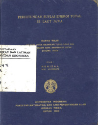Image of Perhitungan Suplai Energi Total di Laut Jawa