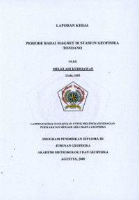 Image of Periode Badai Magnet Di Stasiun Geofisika Tondano