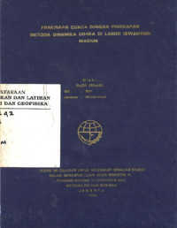 Image of Prakiraan Cuaca dengan Penerapan Metoda Dinamika Udara di Lanud Iswahyudi Madiun