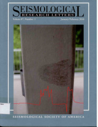 Image of SEISMOLOGICAL RESEARCH LETTERS Volume 87, Number 1 january/February 2016