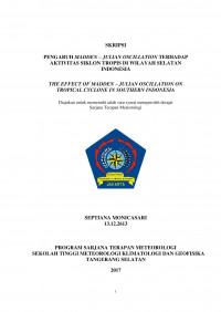 Image of PENGARUH MADDEN – JULIAN OSCILLATION TERHADAP AKTIVITAS SIKLON TROPIS DI WILAYAH SELATAN INDONESIA