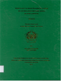 Image of PEMETAAN VALIDASI PRAKIRAAN CURAH
HUJAN BULANAN METODE ARIMA
DI ZOM LAMPUNG