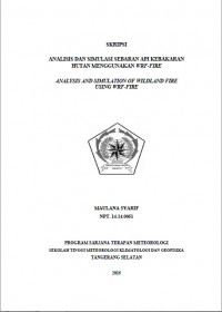 Image of JURNAL ANALISIS DAN SIMULASI SEBARAN API KEBAKARAN HUTAN MENGGUNAKAN WRF-FIRE
(Studi Kasus Kebakaran Hutan Sumatera Selatan 12 September 2014)