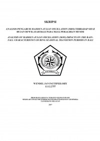 Image of ANALISIS PENGARUH MADDEN JULIAN OSCILLATION (MJO) TERHADAP SIFAT HUJAN DI WILAYAH BALI PADA MASA PERALIHAN MUSIM