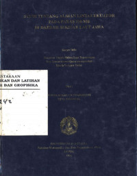 Image of Studi Tentang Aliran Lintas Ekuator Pada Paras 850 MB Di Daerah Sekitar Laut Jawa
