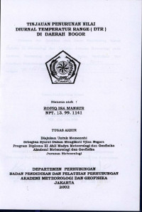 Image of Tinjauan Penurunan Nilai Diurnal Temperatur Range (DTR) Di daerah Bogor