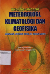 Image of Undang-undang meteorologi, Klimatologi dan Geofisiaka