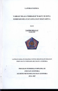 Image of Variasi nilai-b terhadap waktu di zona subduksi selatan jawa dan sekitarnya