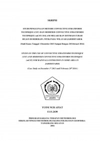 Image of STUDI PENGGUNAAN METODE CONVECTIVE STRATIFORM
TECHNIQUE (CST) DAN MODIFIED CONVECTIVE STRATIFORM
TECHNIQUE (mCST) DALAM MELAKUKAN ESTIMASI CURAH
HUJAN DI BEBERAPA TITIK PADA WILAYAH JABODETABEK
(Studi Kasus Tanggal 1 Desember 2013 Sampai Dengan 28 Feb