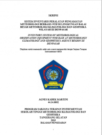 Image of SISTEM INVENTARIS PERALATAN PENGAMATAN METEOROLOGI BERBASIS WEB DI LINGKUNGAN BALAI BESAR METEOROLOGI KLIMATOLOGI DAN GEOFISIKA WILAYAH III DENPASAR