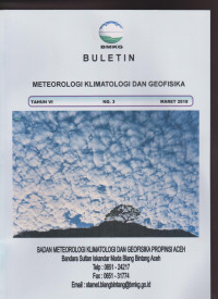 Image of BULETIN METEOROLOGI KILMATOLOGI DAN GEOFISIKA TAHUN VI NO.3 MARET 2018