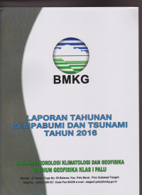 Image of BULETIN LAPORAN TAHUNAN GEMPABUMI DAN TSUNAMI TAHUN 2016