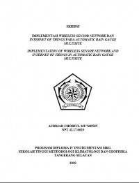 Image of Implementasi Wireless Sensor Network dan Internet of Things Pada Automatic Rain Gauge Multisite