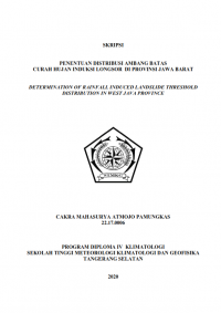 Image of Penentuan Distribusi Ambang Batas Curah Hujan Induksi Longsor di Provinsi Jawa Barat