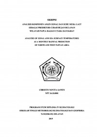 Image of Analisis Komponen Angin Zonal Dan Suhu Muka Laut Sebagai Prediktor Curah Hujan Bulanan Wilayah Papua Bagian Utara Dan Barat