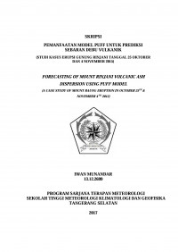 Image of PEMANFAATAN MODEL PUFF UNTUK PREDIKSI SEBARAN
DEBU VULKANIK
(STUDI KASUS ERUPSI GUNUNG RINJANI TANGGAL 25 OKTOBER
DAN 4 NOVEMBER 2015)