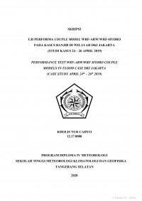 Image of Uji Performa WRF-ARW/WRF Hydro pada Kasus Banjir di Wilayah DKI Jakarta (Studi Kasus 24 - 26 April 2019)