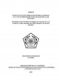 Image of Penentuan Range Frekuensi Optimum Anomali ULF untuk Prekursor Gempa Bumi di Wilayah Sumatra