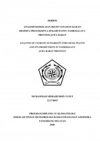 Image of Analisis Kesesuaian Iklim Tanaman Kakao Beserta Proyeksinya Di Kabupaten Tasikmalaya Provinsi Jawa Barat