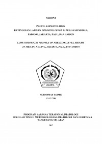 Image of PROFIL KLIMATOLOGIS KETINGGIAN LAPISAN FREEZING LEVEL DI WILAYAH MEDAN, PADANG, JAKARTA, PALU, DAN AMBON
