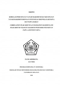Image of Korelasi Percepatan Tanah Maksimum Dan Kecepatan Tanah Maksimum Dengan Intensitas MMI Wilayah Papua Dan Papua Barat