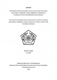 Image of Pengaruh Aktivitas Madden Julian Oscillation dan Cross Equatorial Northerly Surge Terhadap Curah Hujan di Sebagian Wilayah Indonesia Bagian Barat
