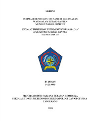 Image of Estimasi Rendaman Tsunami Di Kecamatan Wanasalam, Lebak-Banten