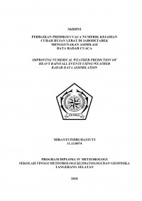 Image of PERBAIKAN PREDIKSI CUACA NUMERIK KEJADIAN CURAH HUJAN LEBAT DI JABODETABEK MENGGUNAKAN ASIMILASI DATA RADAR CUACA