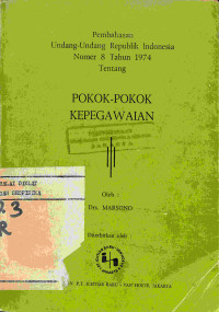 Image of Pokok-Pokok Kepegawaian