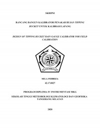 Image of Rancang Bangun Kalibrator Penakar Hujan Tipping Bucket untuk Kalibrasi Lapang