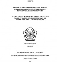 Image of IDENTIFIKASI WILAYAH POTENSI FREKUENSI PRODUKSI GARAM BERDASARKAN CONSECUTIVE DRY DAYS DAN PENGUAPAN DI BALI DAN NUSA TENGGARA